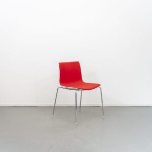 Arper Catifa 46 Stoel Rood Stof/Wit Kunststof - Chroom