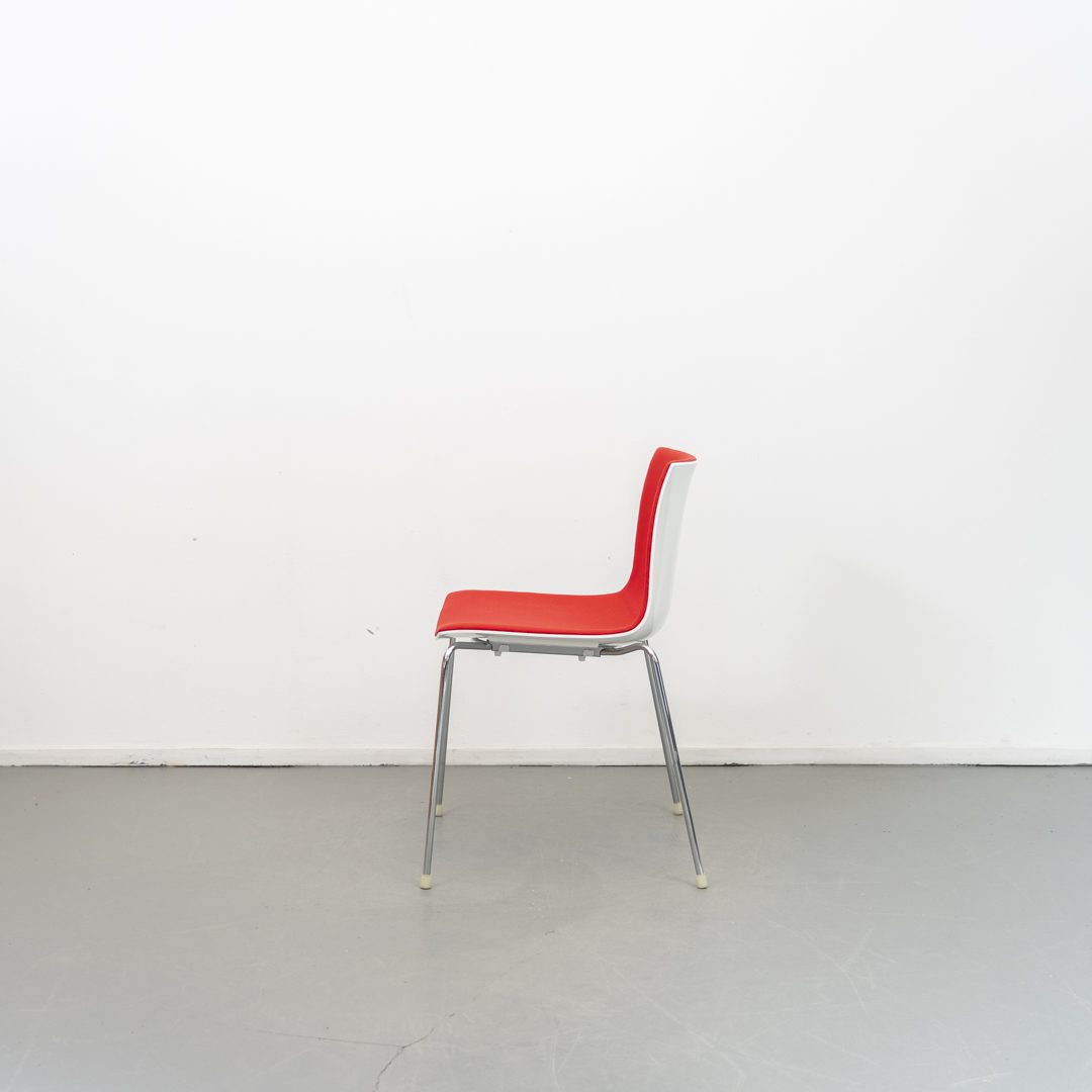 Arper Catifa 46 Stoel Rood Stof/Wit Kunststof - Chroom - Image 4
