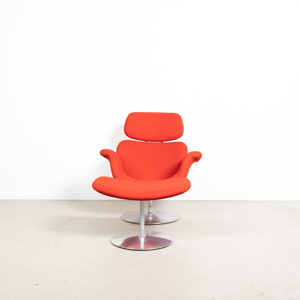 Artifort Big Tulip Fauteuil Rood Stof + Hocker - Image 3