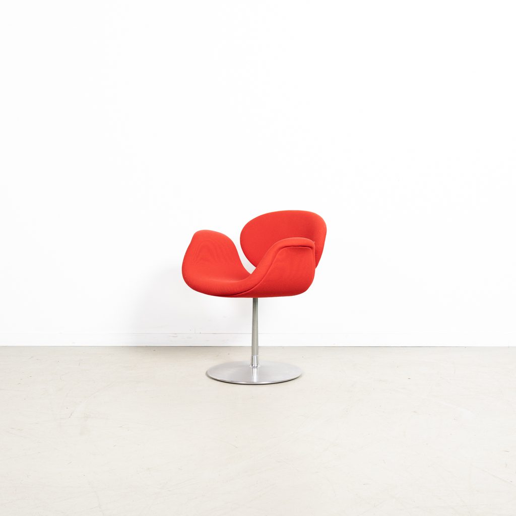 Artifort Little Tulip Stoel Rood Stof - Aluminium - Image 3