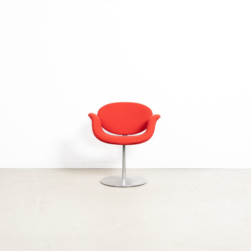 Artifort Little Tulip Stoel Rood Stof - Aluminium - Image 2
