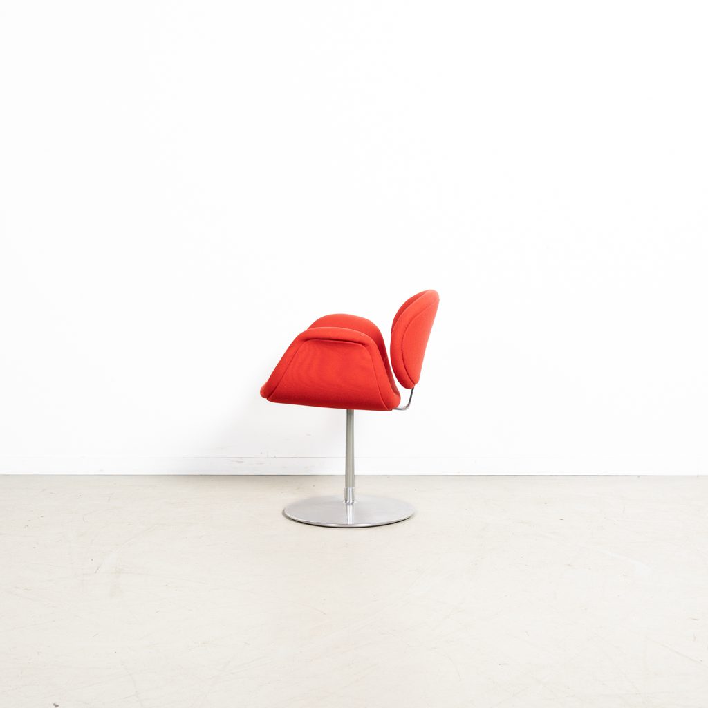 Artifort Little Tulip Stoel Rood Stof - Aluminium - Image 4