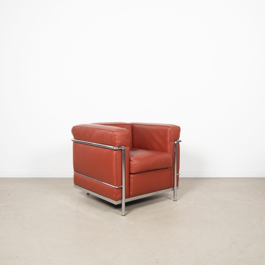 Cassina LC2 Fauteuil Terracotta Leer