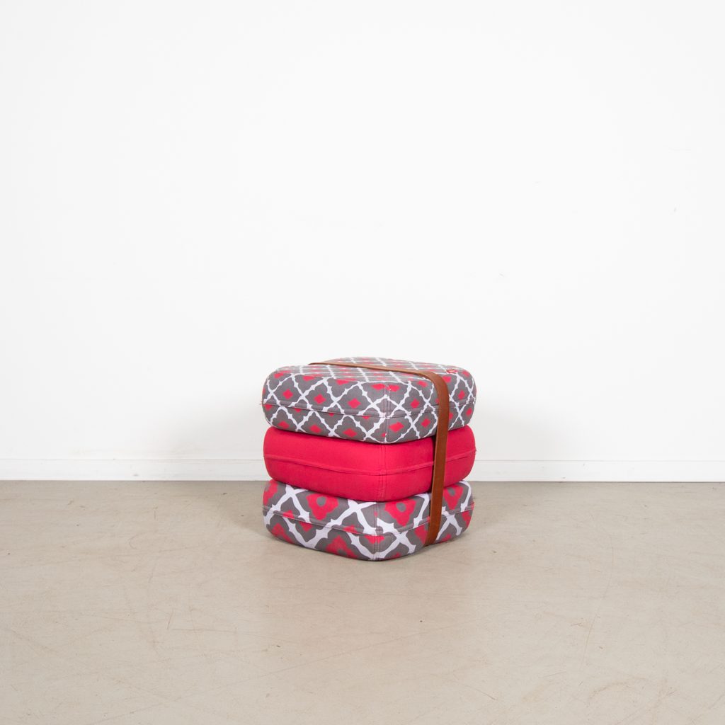 Fatboy Baboesjka Poef Rood/Grijs Stof (Patroon 1)