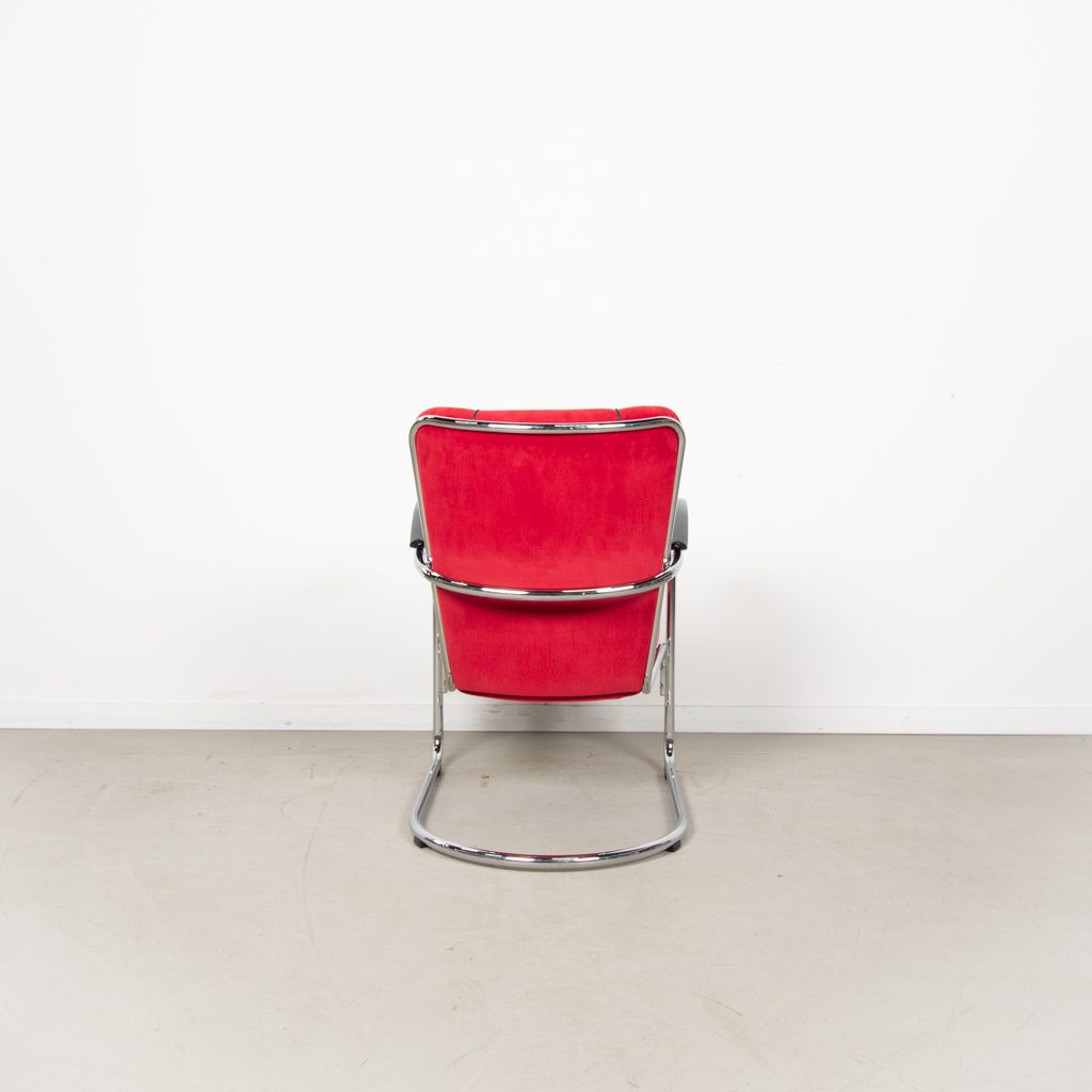 Gispen 412S Fauteuil Rood Ribstof - Image 5