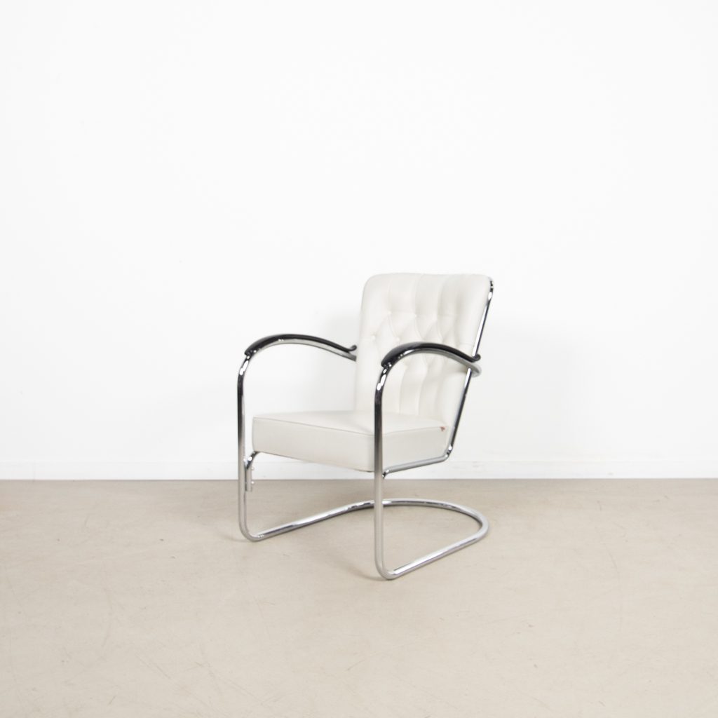 Gispen 412S Fauteuil Wit Leer - Image 3