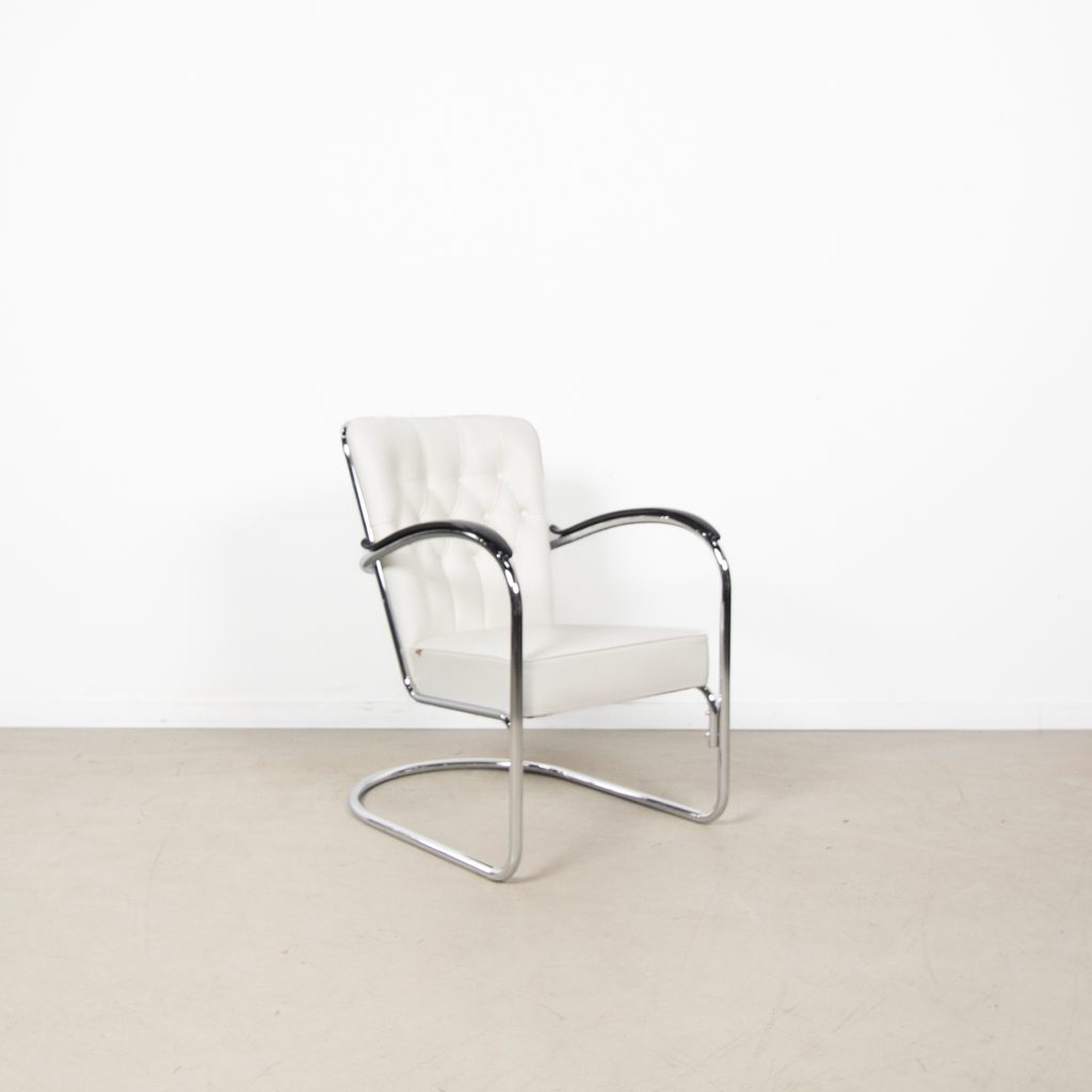 Gispen 412S Fauteuil Wit Leer