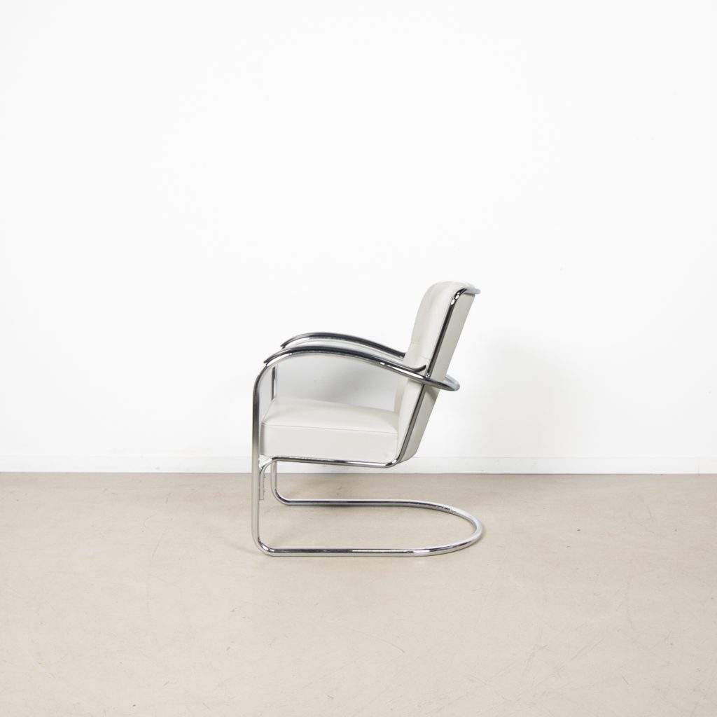Gispen 412S Fauteuil Wit Leer - Image 4