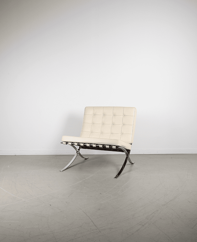 Knoll Barcelona Fauteuil Wit Leer - Chroom - Image 3