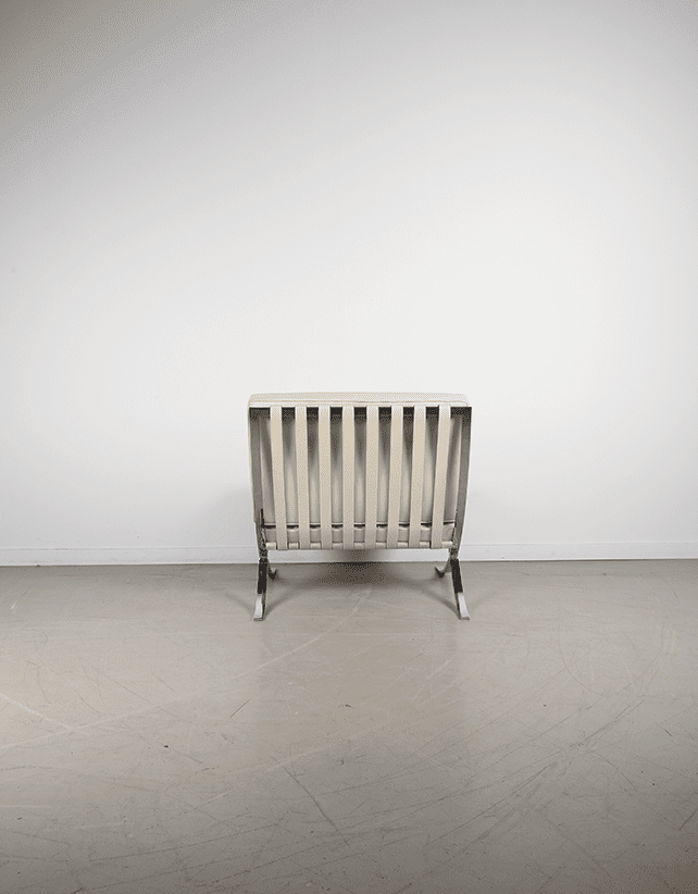 Knoll Barcelona Fauteuil Wit Leer - Chroom - Image 5
