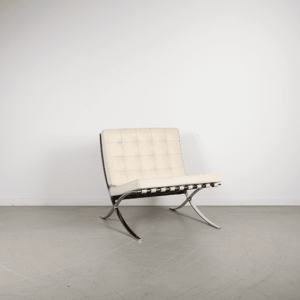 Knoll Barcelona Fauteuil Wit Leer - Chroom