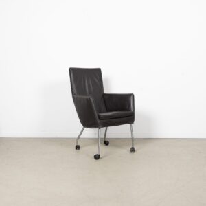 Label Donna Rock Stoel Bruin Leer – Chroom