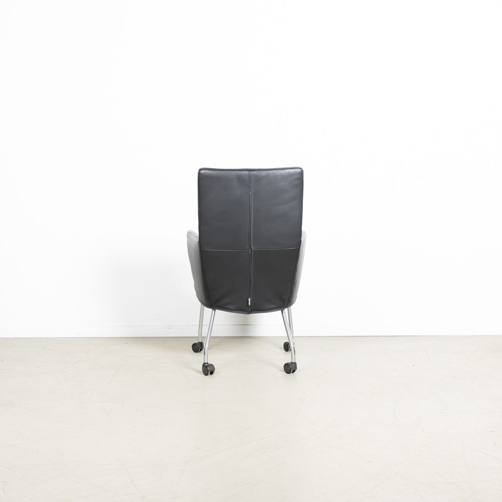 Label Donna Rock Stoel Zwart Leer - Chroom - Image 5
