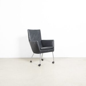 Label Donna Rock Stoel Zwart Leer - Chroom