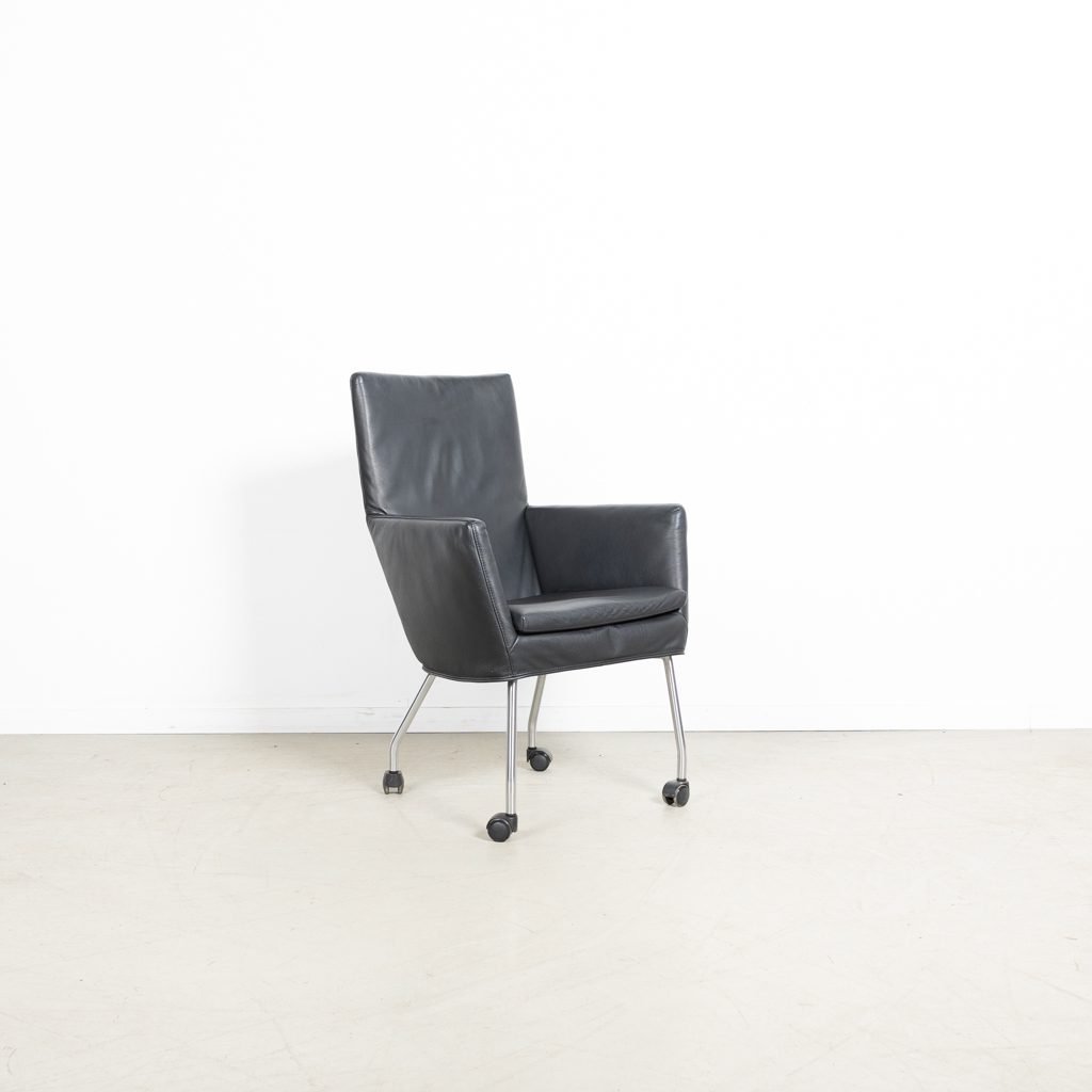 Label Donna Rock Stoel Zwart Leer - Chroom
