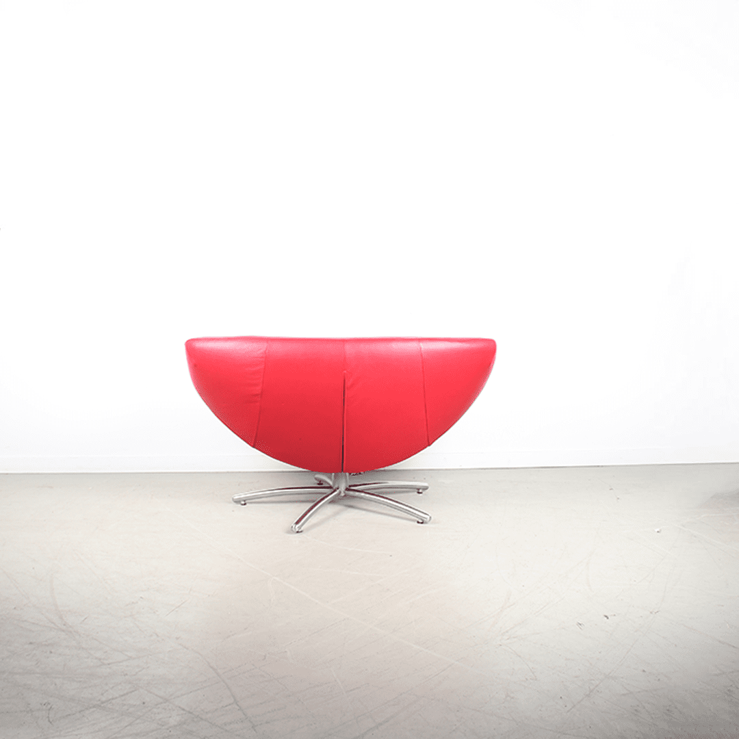 Label Gigi Fauteuil Rood Leer - Aluminium - Image 5