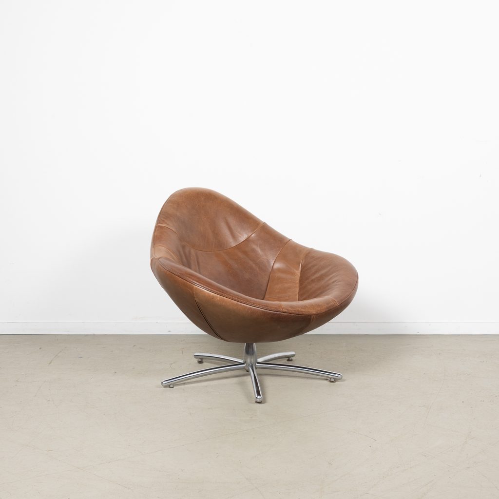 Label Hidde Fauteuil Donker Cognac Leer