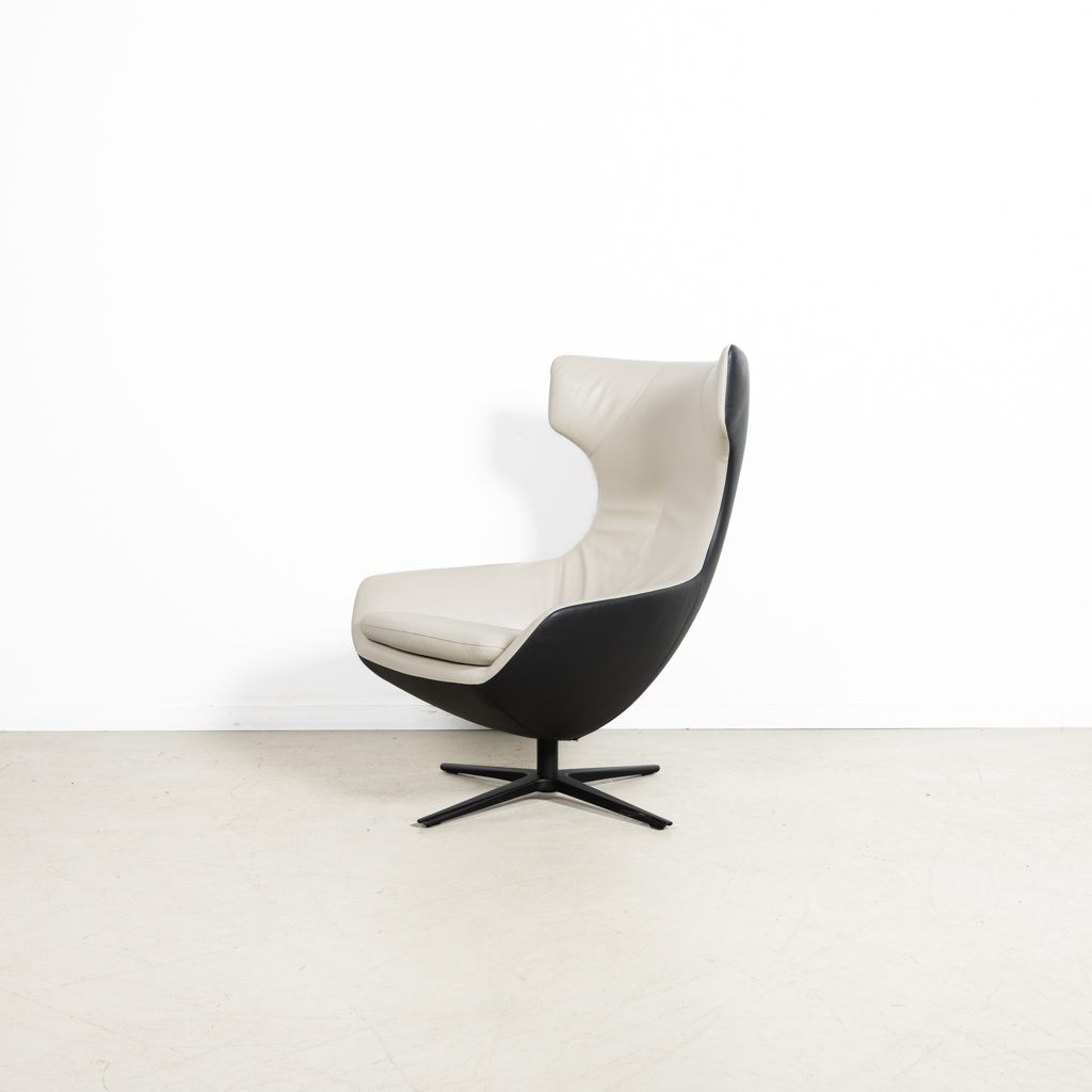 Leolux Caruzzo Fauteuil Wit/Zwart Leer - Image 3