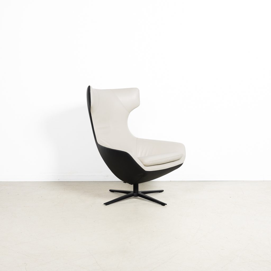 Leolux Caruzzo Fauteuil Wit/Zwart Leer