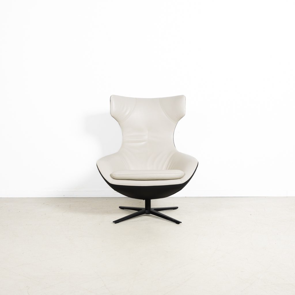 Leolux Caruzzo Fauteuil Wit/Zwart Leer - Image 2