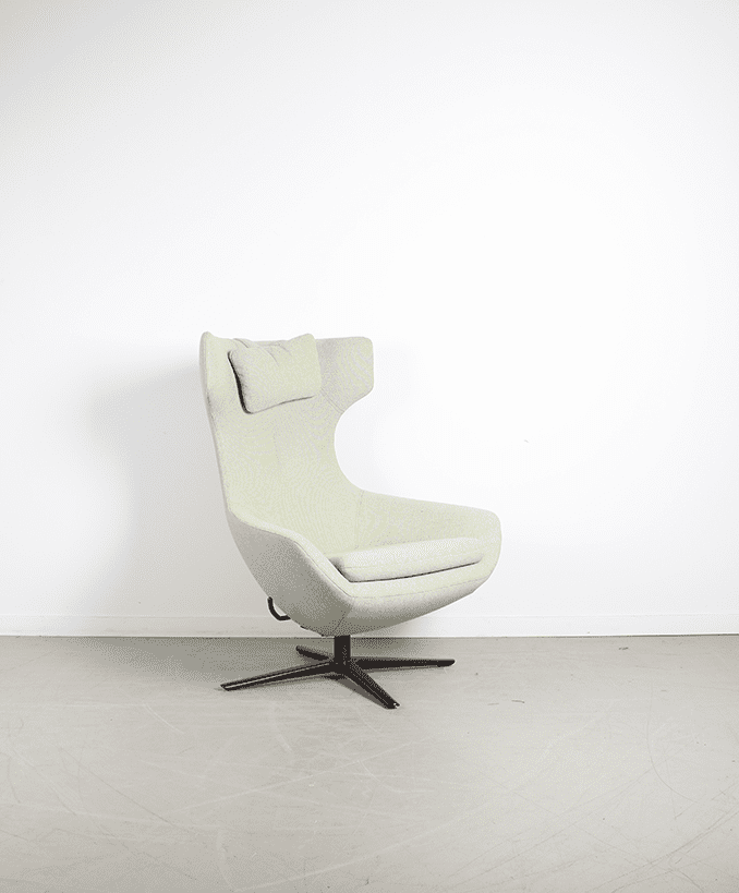 Leolux Caruzzo Plus Fauteuil Beige Stof + Hocker - Image 2