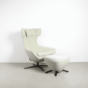 Leolux Caruzzo Plus Fauteuil Beige Stof + Hocker
