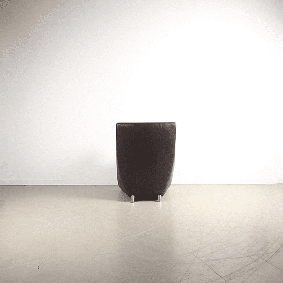 Leolux Dolcinea Fauteuil Bruin Leer - Aluminium - Image 5