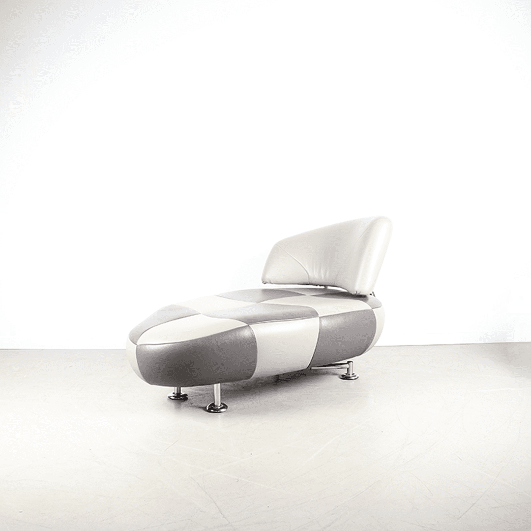 Leolux Kikko Chaise Longue Fauteuil Antraciet Leer - Image 3