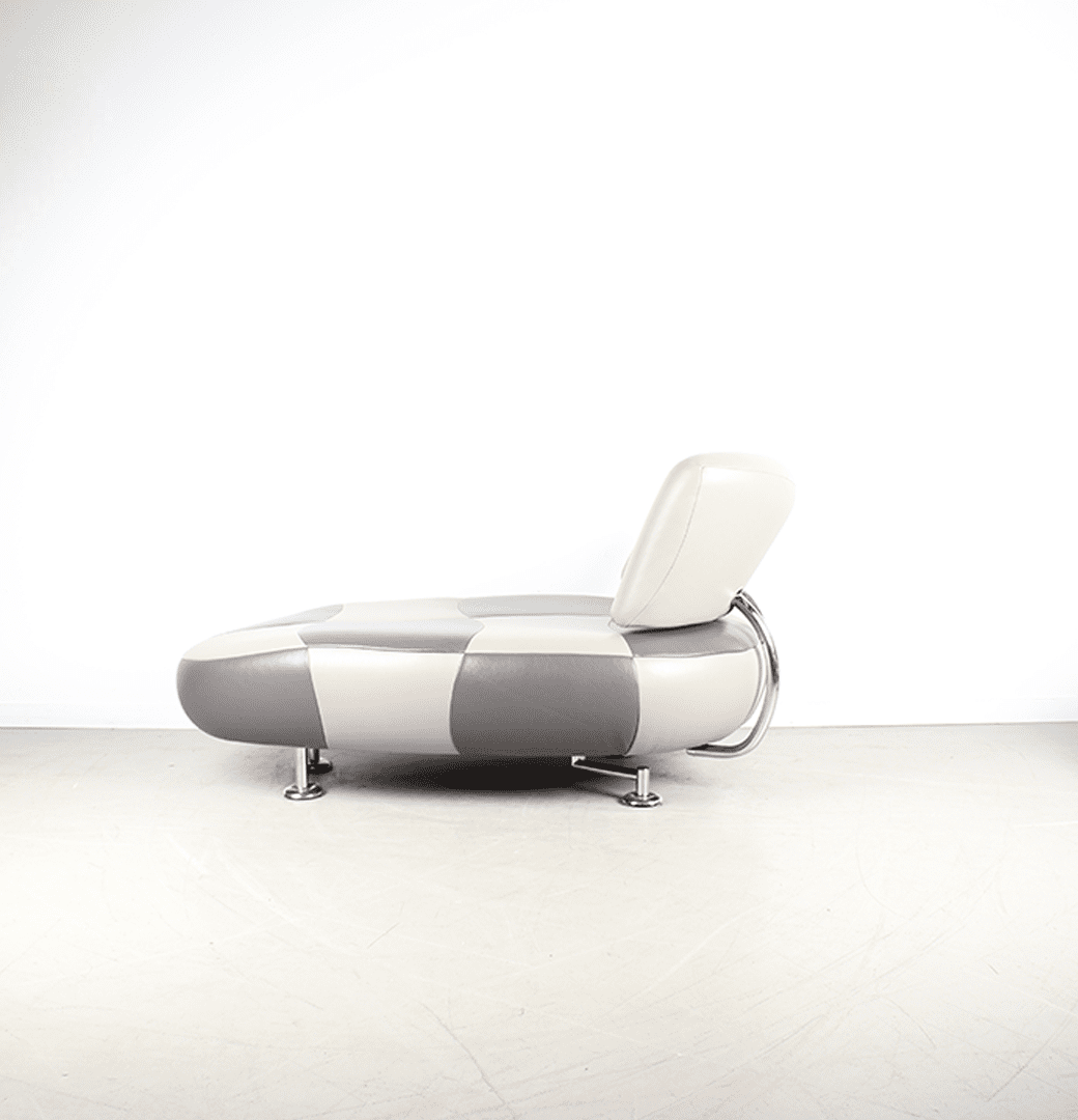 Leolux Kikko Chaise Longue Fauteuil Antraciet Leer - Image 4