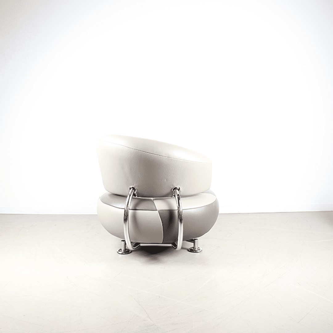 Leolux Kikko Chaise Longue Fauteuil Antraciet Leer - Image 5