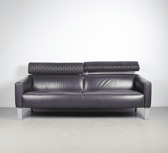 Leolux Patachou Bank Paars Leer + Hocker - Image 3