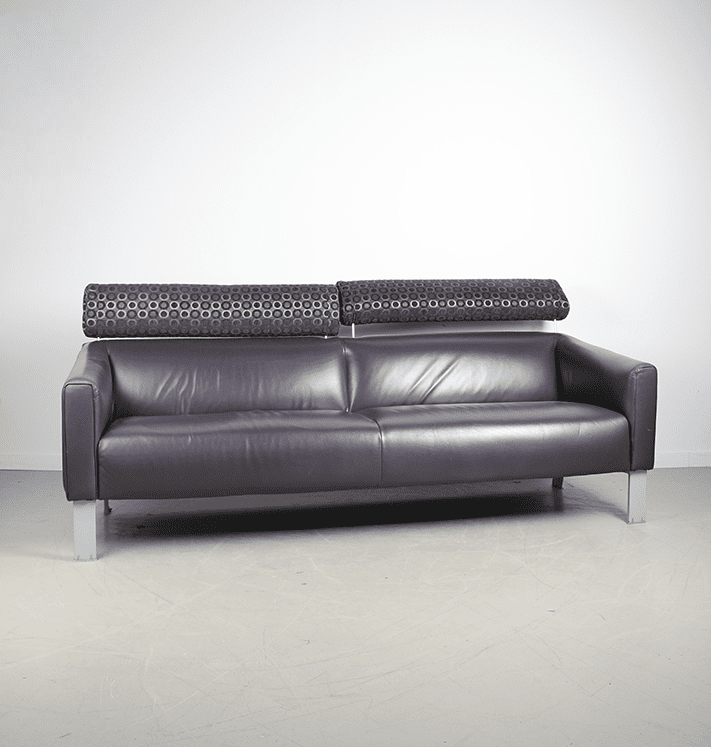 Leolux Patachou Bank Paars Leer + Hocker - Image 2
