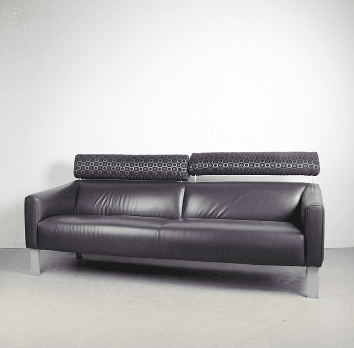 Leolux Patachou Bank Paars Leer + Hocker - Image 4