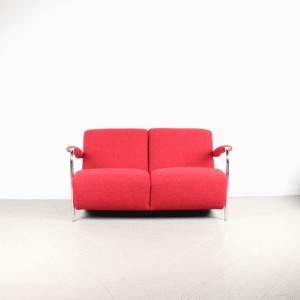 Leolux Scylla Bank 2-Zits Rood Stof - Chroom