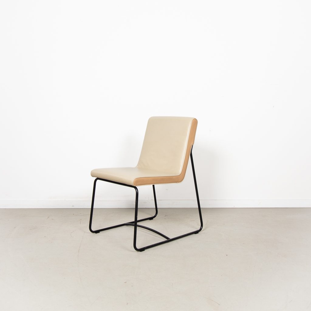 Leolux Spring Stoel Creme/Beige Leer - Zwart - Image 3