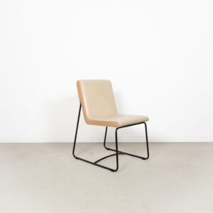 Leolux Spring Stoel Creme/Beige Leer - Zwart