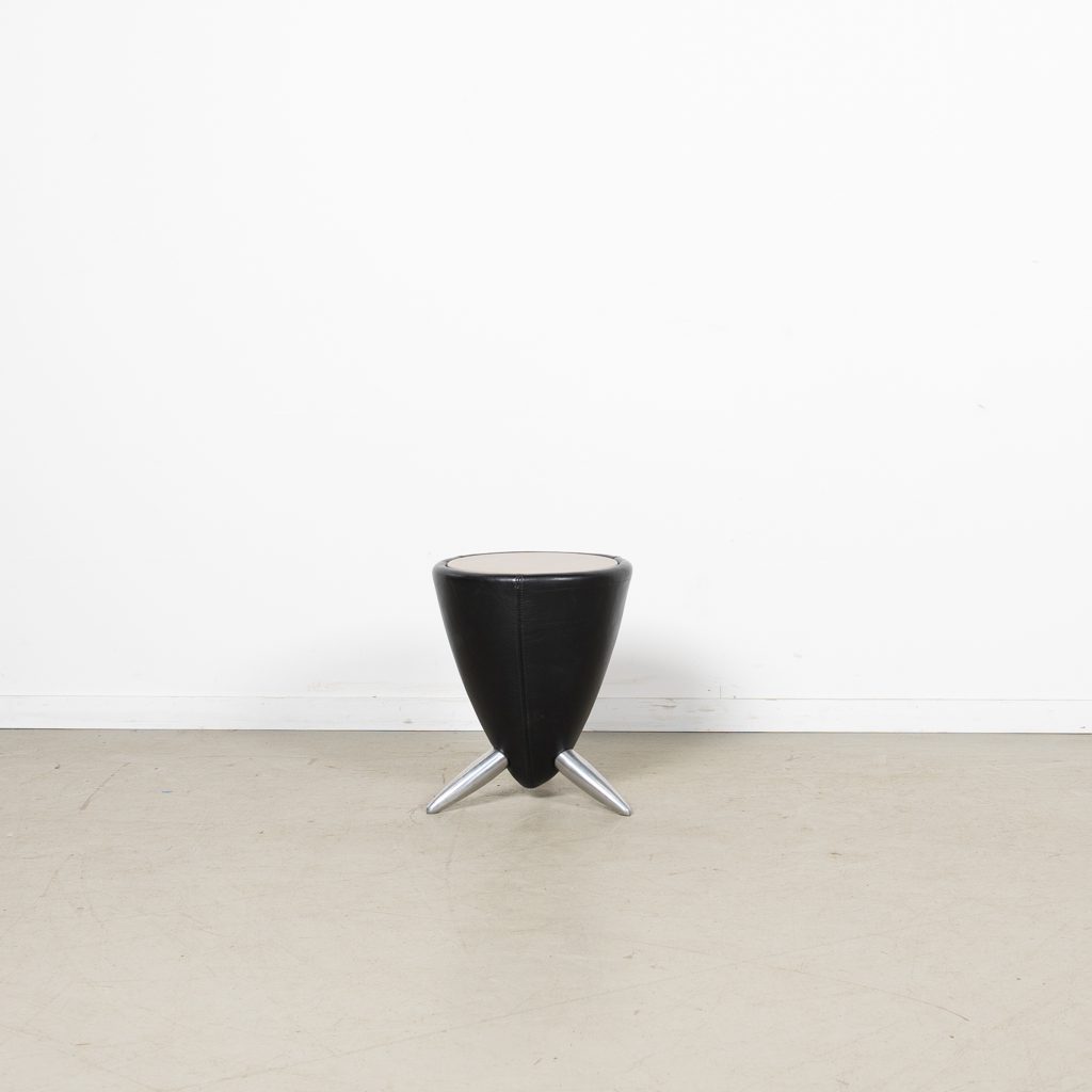 Leolux Tamtam Kruk Zwart Leer - Aluminium