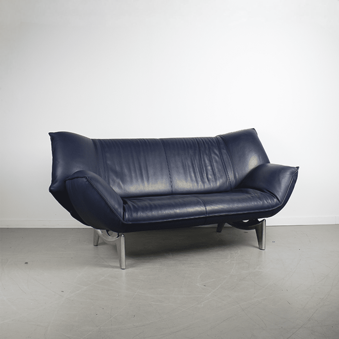 Leolux Tango Bank 2-Zits Blauw Leer - Image 2