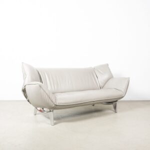 Leolux Tango Bank 3-Zits Lichtgrijs Leer