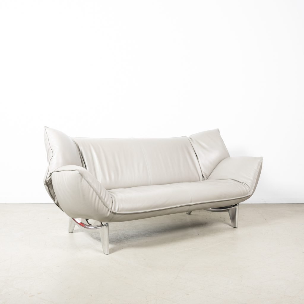 Leolux Tango Bank 3-Zits Lichtgrijs Leer