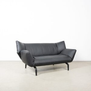 Leolux Devon Bank 2-Zits Zwart Leer