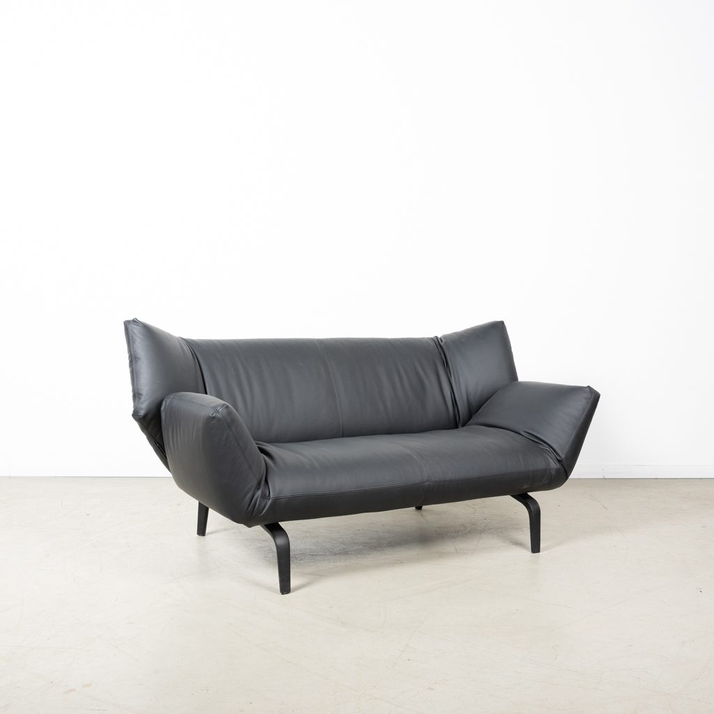 Leolux Devon Bank 2-Zits Zwart Leer