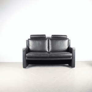 Leolux Timandra Bank 2-Zits Zwart Leer