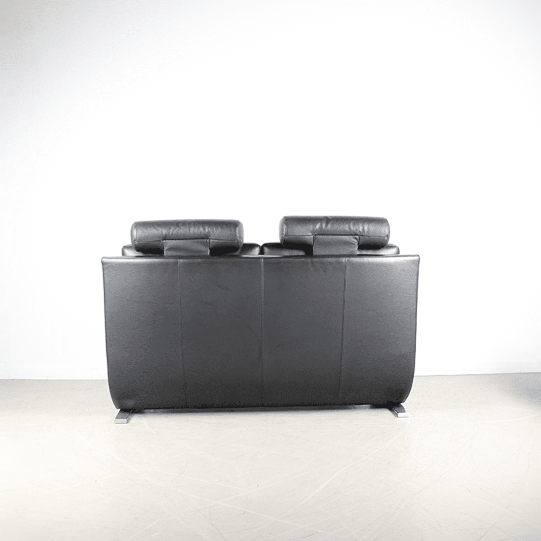 Leolux Timandra Bank 2-Zits Zwart Leer - Image 5