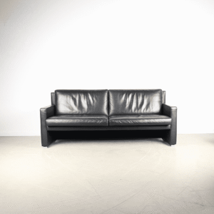 Leolux Timandra Bank 3-Zits Zwart Leer