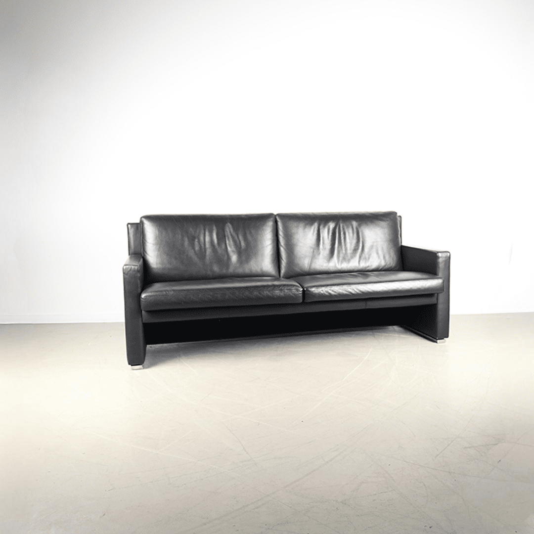 Leolux Timandra Bank 3-Zits Zwart Leer - Image 2