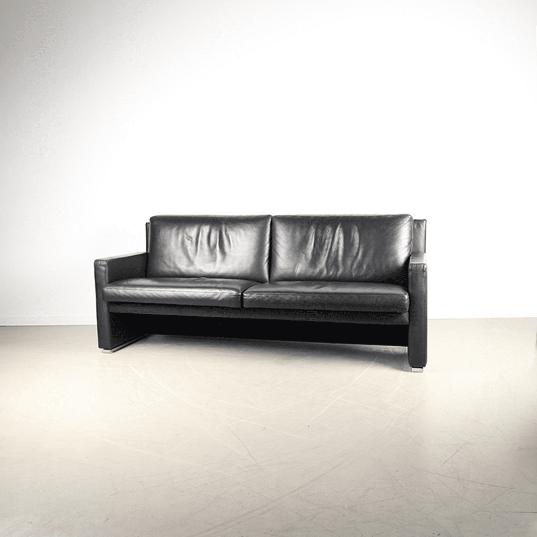 Leolux Timandra Bank 3-Zits Zwart Leer - Image 3