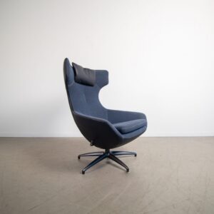 Leolux Caruzzo Plus Fauteuil Blauw Leer/Stof