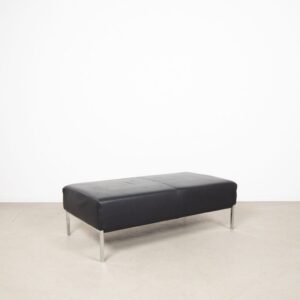 Moroso Ottoman Zwart Leer – Chroom