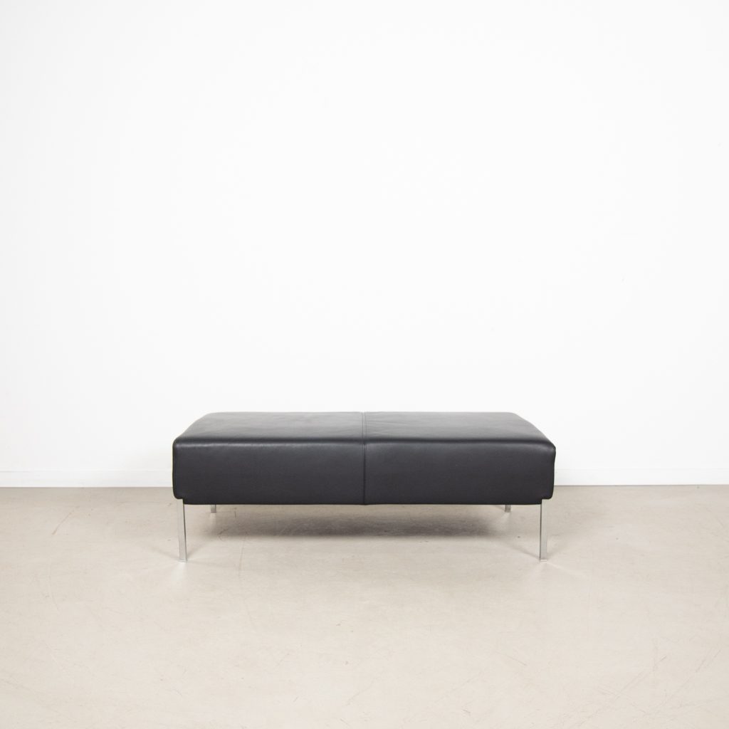 Moroso Ottoman Zwart Leer – Chroom - Image 2
